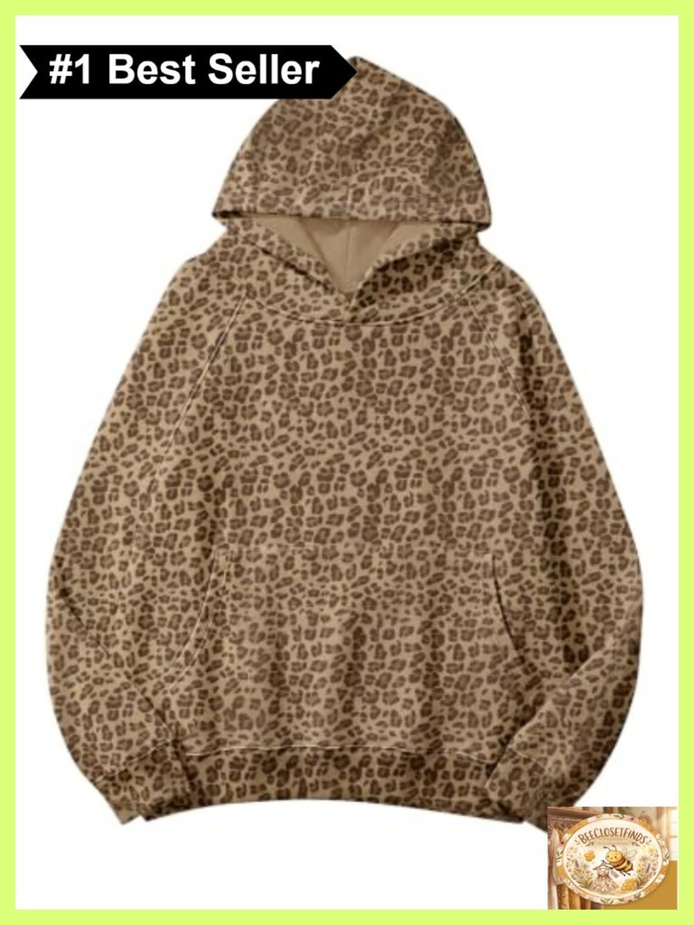 Oversized Cheetah Print Fleece Hoodie Kangaroo Pocket Pullover Sweatshirt